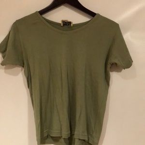 Olive green short sleeve cotton shirt
